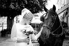 coche de caballos en boda